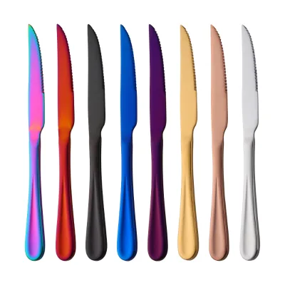 BUYERSTAR New Arrival Stainless Steel Steak Dinner Knives Metal Flatware for Dining