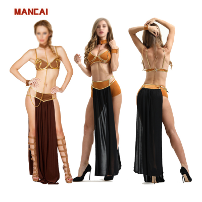 Women Nightdress Carnival Cosplay Princess Slave Costume Dress Halloween Costume Stage Show Belly Dance Erotic Dress