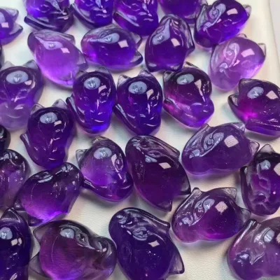 Hot Sale Natural Amethyst fox for Bracelets or Pendant