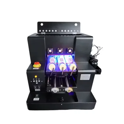 UV Inkjet Cylinder Flatbed Printer Desktop Automatic A4 UV Flatbed Printer for Sticker Phone Glass Bottle