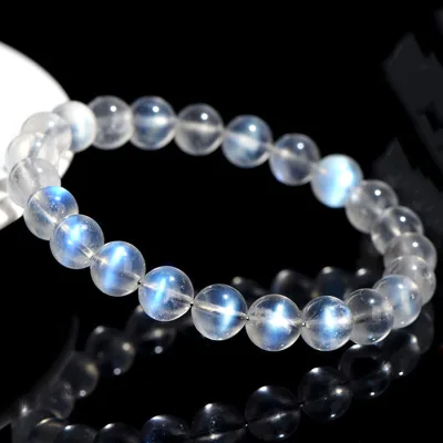 High Quality Blue Moonstone Bracelet Natural Blue Light White Moonstone Crystal Bracelet for Sale