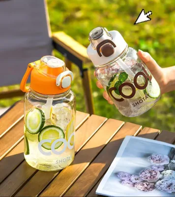 HECION Minimalist Pull-String Sports Training Cup Summer-Ready, Heat-Resistant, Portable Straw Water Bottle 700ML