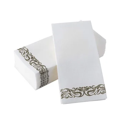 Folded Napkins Restaurant Dinner Tissue Paper Napkins Printed Disposable Custom Table Paper Dinner Napkins