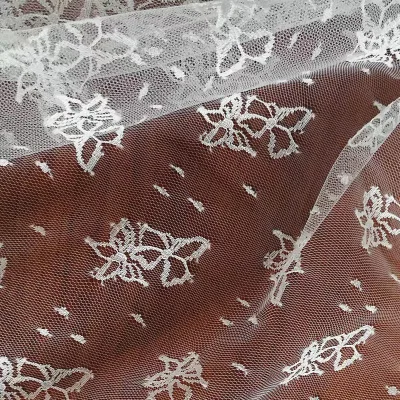 Jacquard Dots Butterfly Flower Mesh Lace Fabric Lining Fabric Lingerie Fabric Children's Clothing Lining for Fashion Stage Wear