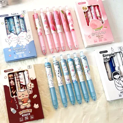 New Kids Wholesale Stationery Student Pen Set Neutral Gel Ballpoint 6-piece-set Bear Astronaut Neutral Pen