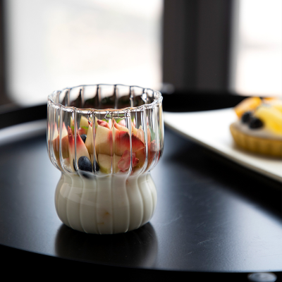 Milk Coffee Juice Cup Niche Striped Breakfast Tea Cup Coffee Cold Drink Cup