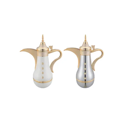 Vacuum Flask Bulk Order Wholesale 2 Pieces Arabic Dallah Stainless Steel Coffee Pot Modern Luxury Design Wedding Home Hotel