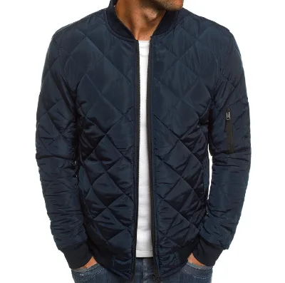 European Size Cotton Coat 2021 Fall/winter Men's Loose Jacket Men's Plus Size Diamond Cotton Coats