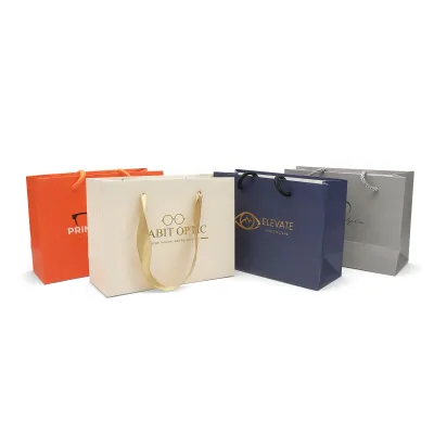Retail Custom Personalized Printed Recyclable Luxury Fashionable Kraft Shopping Paper Bag for with Handle for Sunglasses Box