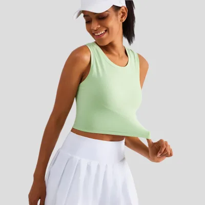 New Arrival Female Outdoor Running Workout Exercise Yoga Tank Tops Breathable and Lightweight with Built-in Bra