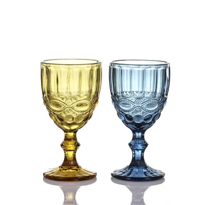 12 oz 300ml Europe Style Christmas Vintage Thick Green Pearl Embossed Wine Glasses Business Gifts FJ Brand