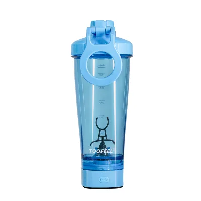 Usb Rechargeable 450ml Electric Water Bottle for School, square Wide Mouth Electric Mixing Bottle, Electric Shaker Cup