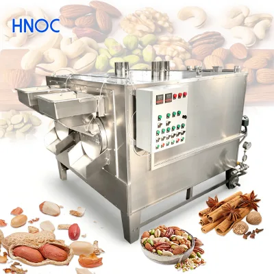 HNOC Industrial 1000kg Full Automatic Red Chili Soya Bean Seed Cashew Nut Roast Machine