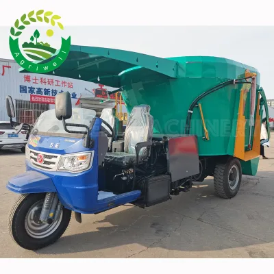 Farm Tmr Feeding Mixing Machine Widely Used Cow Cattle Camel Sheep Fam Animal 9CBM Vertical Feed Mixer
