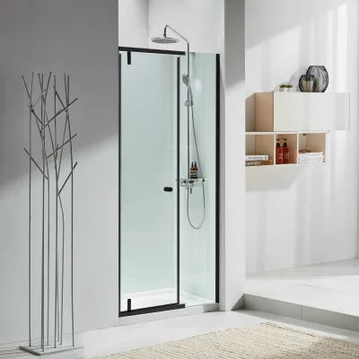 Australia Retractable Bath Black Frame Pivot Shower Screen Tempered Glass