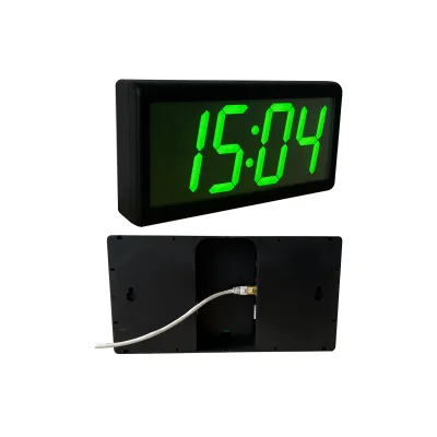 4" 4 Digits NTP POE Wall LED Clock, Case Material and LED Color Optional