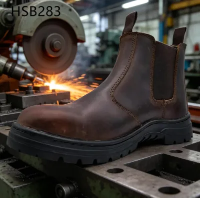 ZYF,nasty Conditions Non-mutilating Uppers Brown/black Safety Shoes Mold Processing Stitching Rubber Sole Men Work Boots HSB283
