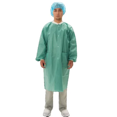 High Quality PP SMS Hospital Gown Wholesale Factory Supplier Cheap Non Woven White Disposable Lab Coat With Good Service