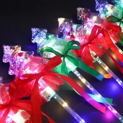 Christmas Fairy Wand New Light-up Bobble Ball Magic Wand Glitter Handheld Fairy Fluorescent Wand Children's Toys
