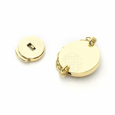 Round Smooth Mirror Chain Latch Simple and Atmospheric High-grade Leather Women's Bag Hardware Accessories DIY Replacement Parts