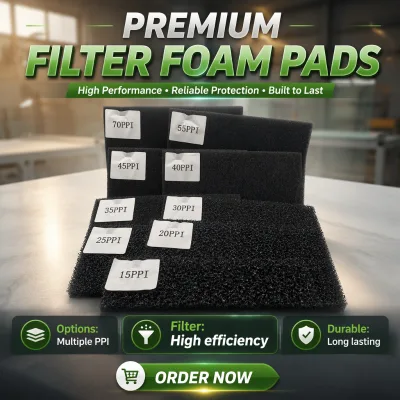 Aigao Factory Wholesale Reticulated Polyurethane Foam Sponge Multiple PPI Mesh Filter Sponge Industrial Pre Filter Foam Sheet