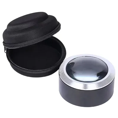 5x HD Reading Cylinder Magnifying Glass 3LED Light K9 Optical Glass Lens Desktop Magnifying Glass