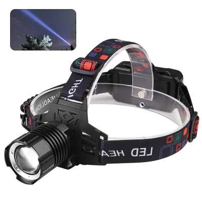 Cross-border New White Laser Long-range Strong Light Rechargeable Outdoor Night Fishing Mountain Climbing Zoom Head-mounted