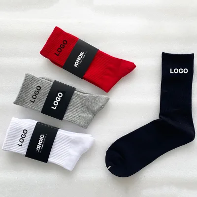 FUNOLA OEM Cotton Sports Crew Socks for Men and Women Custom logo Four Season Terry Socks Personalized Brand Promotional Socks