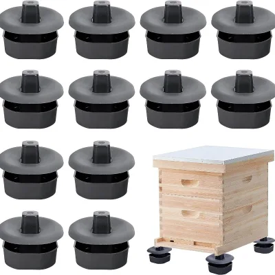 12pcs Bee Hive Stands Hive Tools Accessories Support Bracket Easy Install Parts, Waterproof Box Foot Pads, Outdoor Bee Sink Base