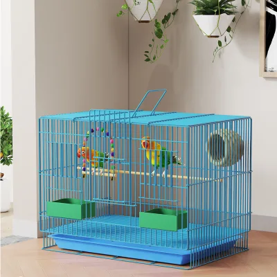 Direct Manufacturer Modern Style Lightweight Foldable Wire Bird Cage Multi-Use Parrot Cage for Indoors Outdoors Snap Button Box