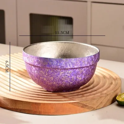 Portable Ultralight Korean Double Walled Heat Resistant Titanium Bowl for Outdoor Cooking Hiking Colorful Storage Soup Noodles