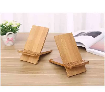 Simple Bamboo Wood Phone Holder Wooden Phone Accessories Desktop Creative Decoration Multi-functional Bracket