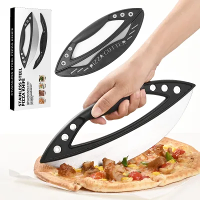 Stainless Steel Bicycle Pizza Cutter Stand Semi-Circular Ring-Shaped Large-Sized Multi-Functional Herb Knife Slicing Tool Tool
