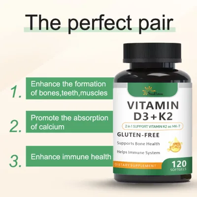 Source Manufacturer Vitamin D3 K2 Softgel Immune System and Support Bone Health Supplement
