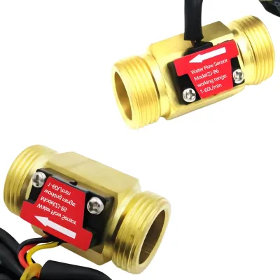 ZJ-B5 1-60L/min Large Volume G 3/4" Micro-hydro Water Turbine Generator Liquid Meter Sensor for Water Dispenser Coffee Machine
