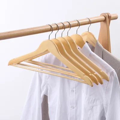 Solid Wood Hanger P66-Seamless Wooden Clothes Support for Living Room for Clothing Stores and Hotels-Wholesale