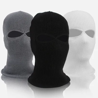 New Fashion 2-Hole Knitted Full Face Cover Ski Mask, Winter Balaclava Warm Knit Full Face Mask for Outdoor Sports