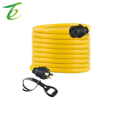 American standard plug power cord, 30-amp self-locking plug power cord for RV, generator, American standard plug extension cord
