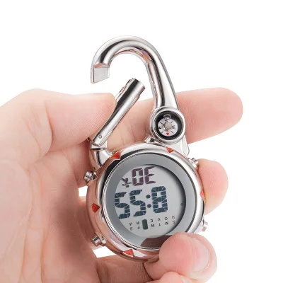 High Quality Digital Carabiner Hook Strong Backlight Hanging Waist Fob Pocket Watch