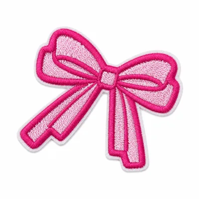 Pink PVC Denim Cheerleading Game Day Embroidery Iron-On Patches Preppy Star Bow Cheer Megaphone Appliques Girly Sports Team