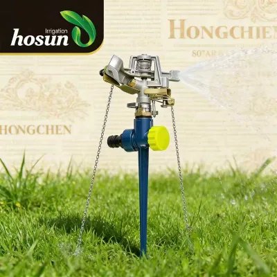 Automatic Chinese Portable Zinc Metal Pendant Watering Nozzle Rotating Impact Lawn Garden 360 Gear Drive Sprinkler Custom Color