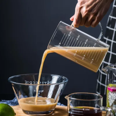 High Borosilicate Thickened Glass Measuring Cup Customizable Heat-Resistant Glass Beaker Home Use Scale Cup-for Food Commercial