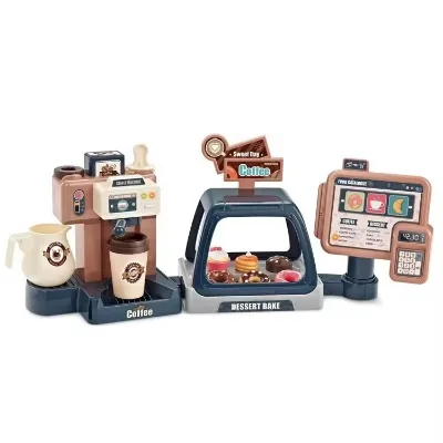 41 Pcs Electric Coffee Machine Sound and Light Plastic Kitchen Appliance Toys for Kids