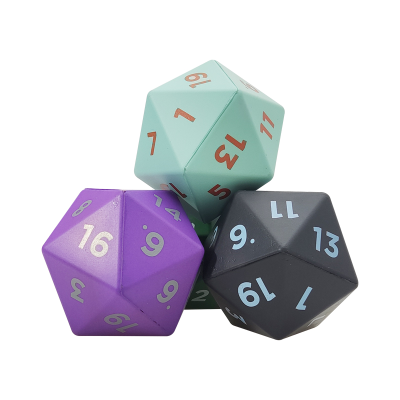 Manufacture Custom 20 Sided Anti Stress Board Game Dice D20 PU Foam Dice
