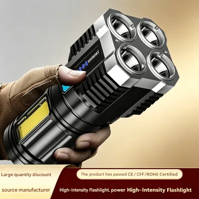 ALNS Super Bright Rechargeable Zoomable 10W White Light LED Flashlight ABS-Portable for Hiking Camping Outdoor Adventures 5
