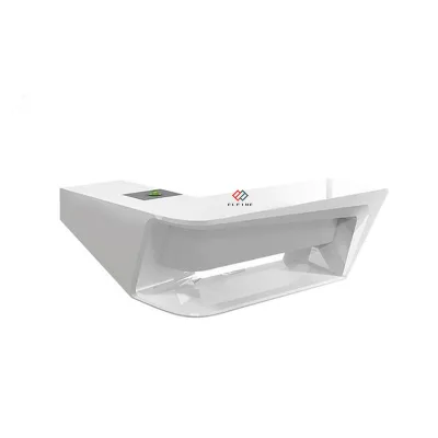 High End Manager Table White Executive White Solid Surface Modern Luxury Curved Office Desk