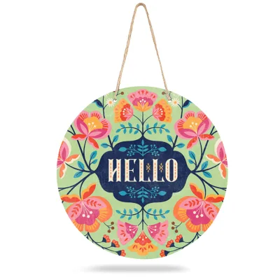 Sublimation MDF Round Door Hanger 12 Inch Eco-Friendly White Customizable Wall Hanging Christmas Welcome Sign Fashion Logo