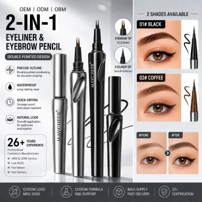 MAYCHEER OEM ODM OBM Factory Direct Wholesale Brow Pencil Brown Black Eyebrow Enhancers Eyes Makeup Long Lasting Waterproof