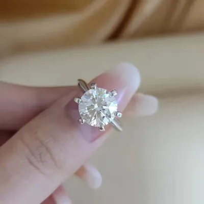 China Factory Lab Grown Diamond Rings White Gold 1 Carat DEF VVS Custom Lab Grown Diamond Ring Jewelry