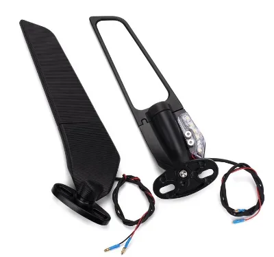 Wind-Resistant Stable Vision Motorcycle Wing Mirror, Enhance Riding Comfort With Yellow Lights